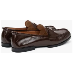 DAMES Estro Donkere loafers voor dames gemaakt van patent echt leer