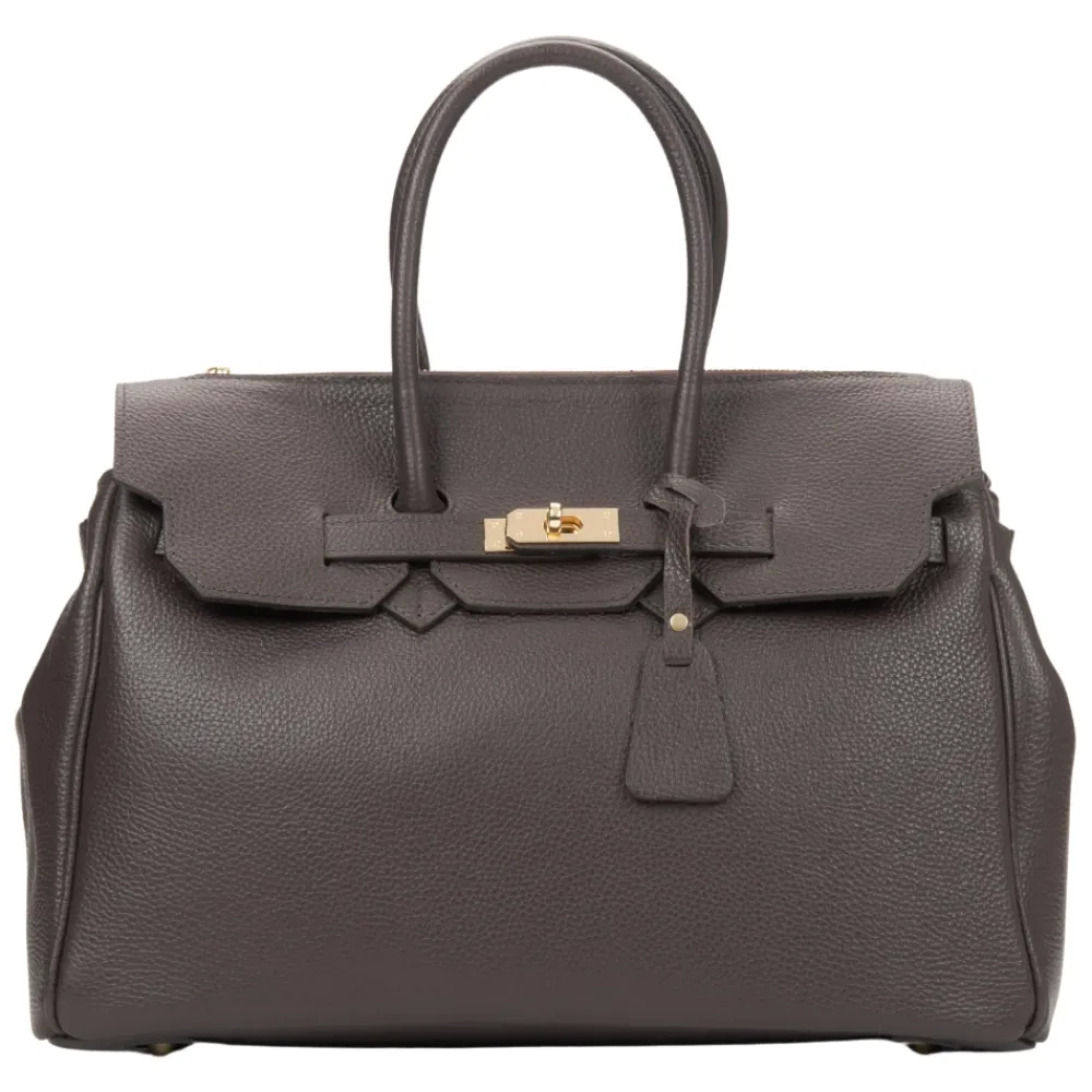 DAMES Estro Handtassen^Donkere Satchel Handtas voor Vrouwen gemaakt van Premium Italiaans Echt Leer