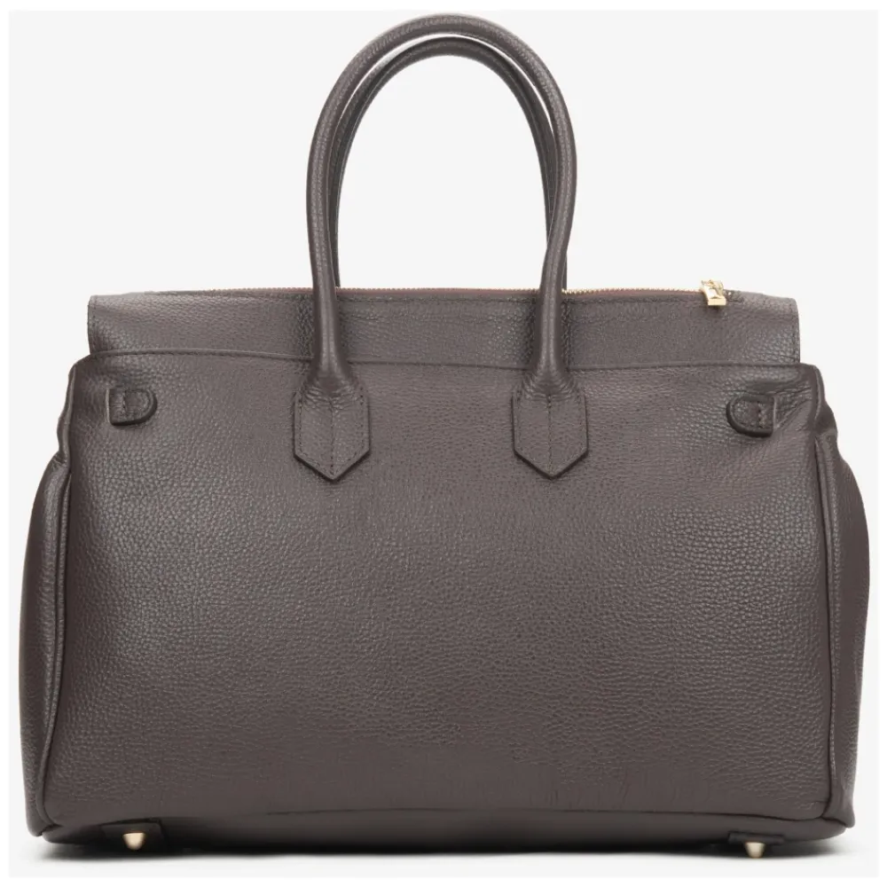 DAMES Estro Handtassen^Donkere Satchel Handtas voor Vrouwen gemaakt van Premium Italiaans Echt Leer