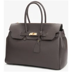 DAMES Estro Handtassen^Donkere Satchel Handtas voor Vrouwen gemaakt van Premium Italiaans Echt Leer