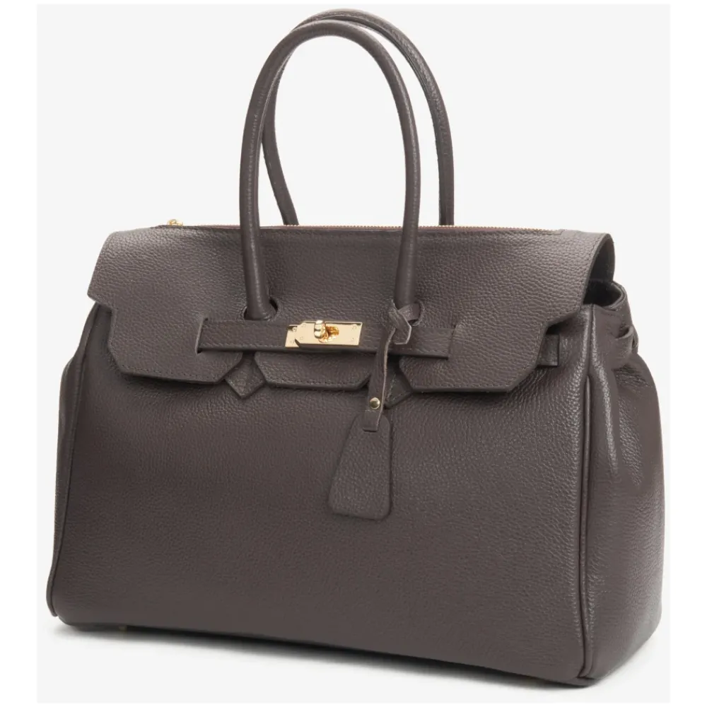 DAMES Estro Handtassen^Donkere Satchel Handtas voor Vrouwen gemaakt van Premium Italiaans Echt Leer