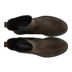 DAMES Guglielmo Rotta Chelseaboots^Donkere Suède Chelsea Enkellaars