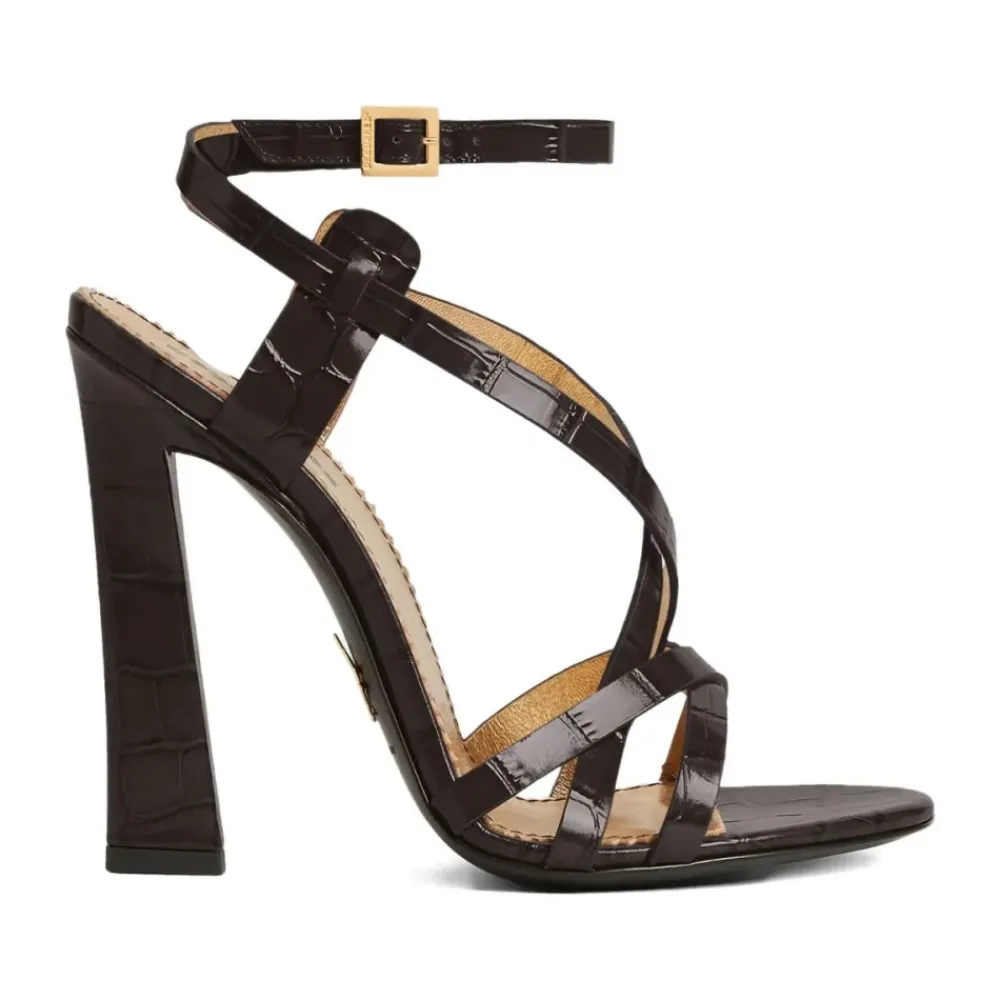 DAMES Dsquared2 Sandalen^Donkere Twin Heeled Sandalen