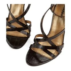 DAMES Dsquared2 Sandalen^Donkere Twin Heeled Sandalen