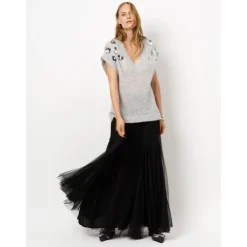 DAMES Dante 6 Rokken^Doorschijnende Tule Maxi Rok in