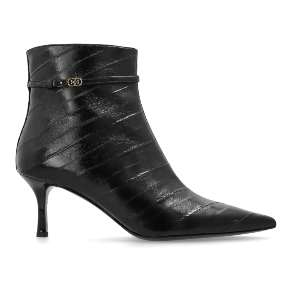 DAMES Tory Burch Double T Buckle Heeled Ankle Boot