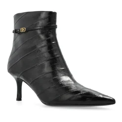 DAMES Tory Burch Double T Buckle Heeled Ankle Boot