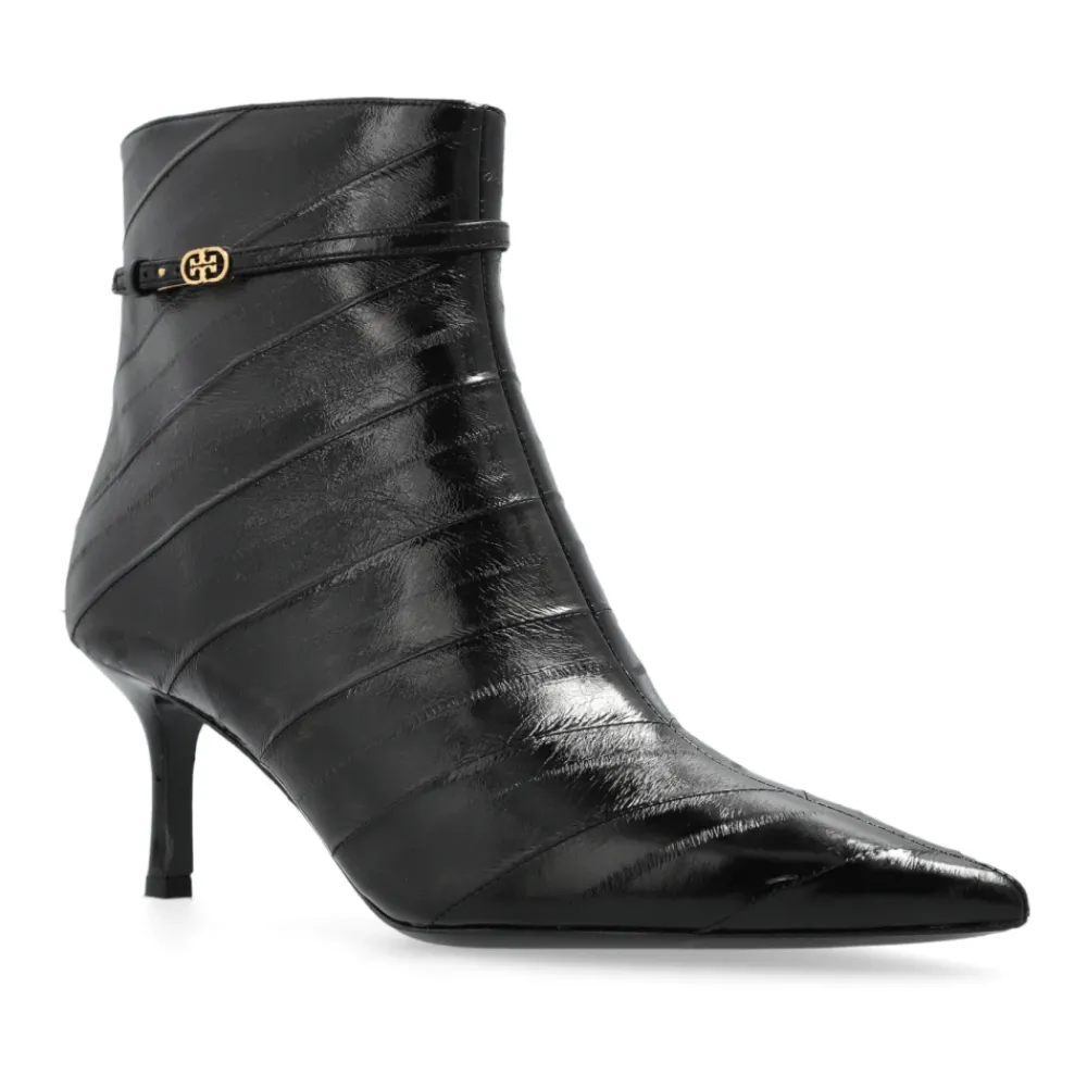 DAMES Tory Burch Double T Buckle Heeled Ankle Boot
