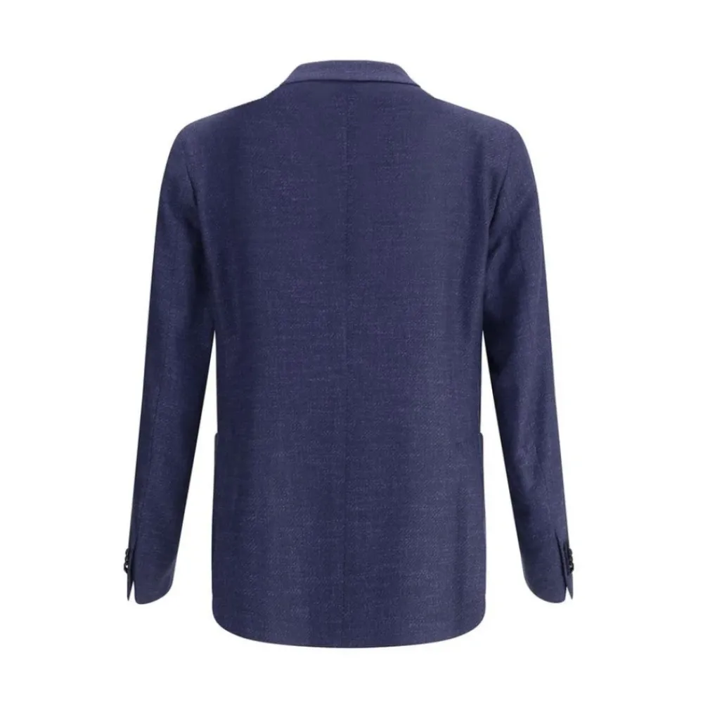 Heren Tagliatore Kostuums^Double-breasted blazer met peak revers en opgestikte zakken