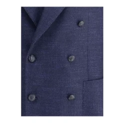 Heren Tagliatore Kostuums^Double-breasted blazer met peak revers en opgestikte zakken