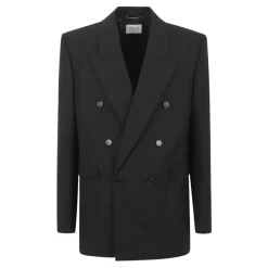 Heren Saint Laurent Double-breasted wollen jas