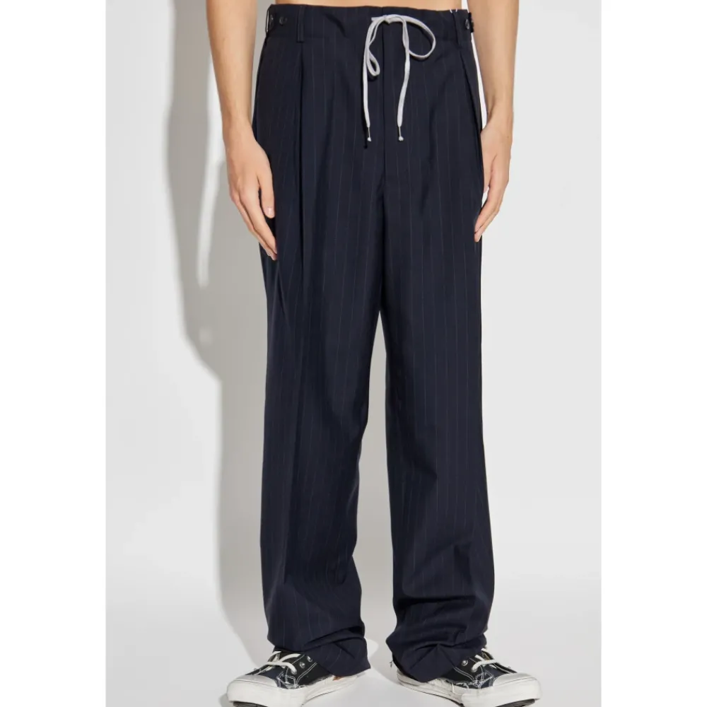 Heren Maison Margiela Broeken^Drawstring wollen broek