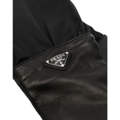 DAMES Prada Handschoenen^Driehoekig Logo Leren Handschoenen