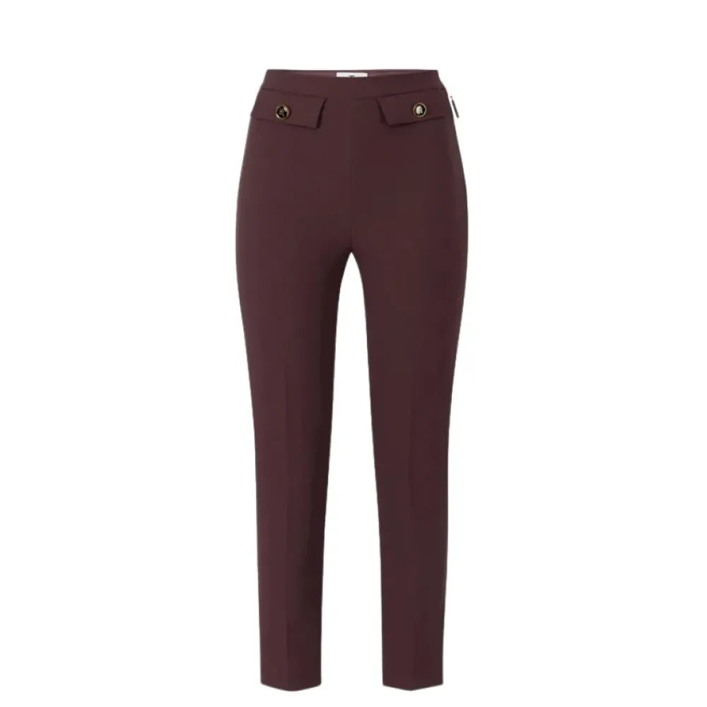 DAMES Elisabetta Franchi Broeken^Dubbele Crepe Stijlvolle Broek