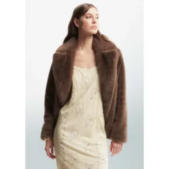 DAMES Kocca Jassen^Dubbelrijig Kunstbontjas