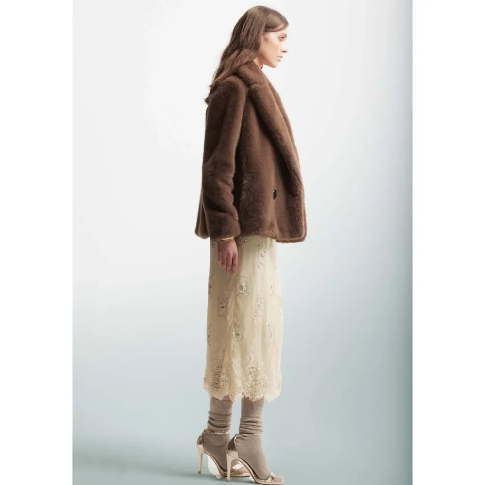 DAMES Kocca Jassen^Dubbelrijig Kunstbontjas