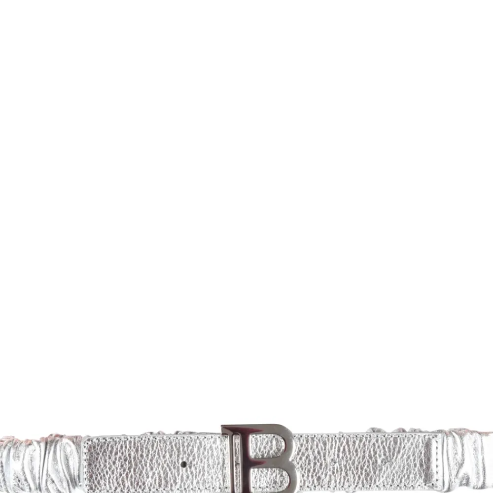 Balmain Riemen En Bretels^Elastische Zilveren Riem met Logodetail