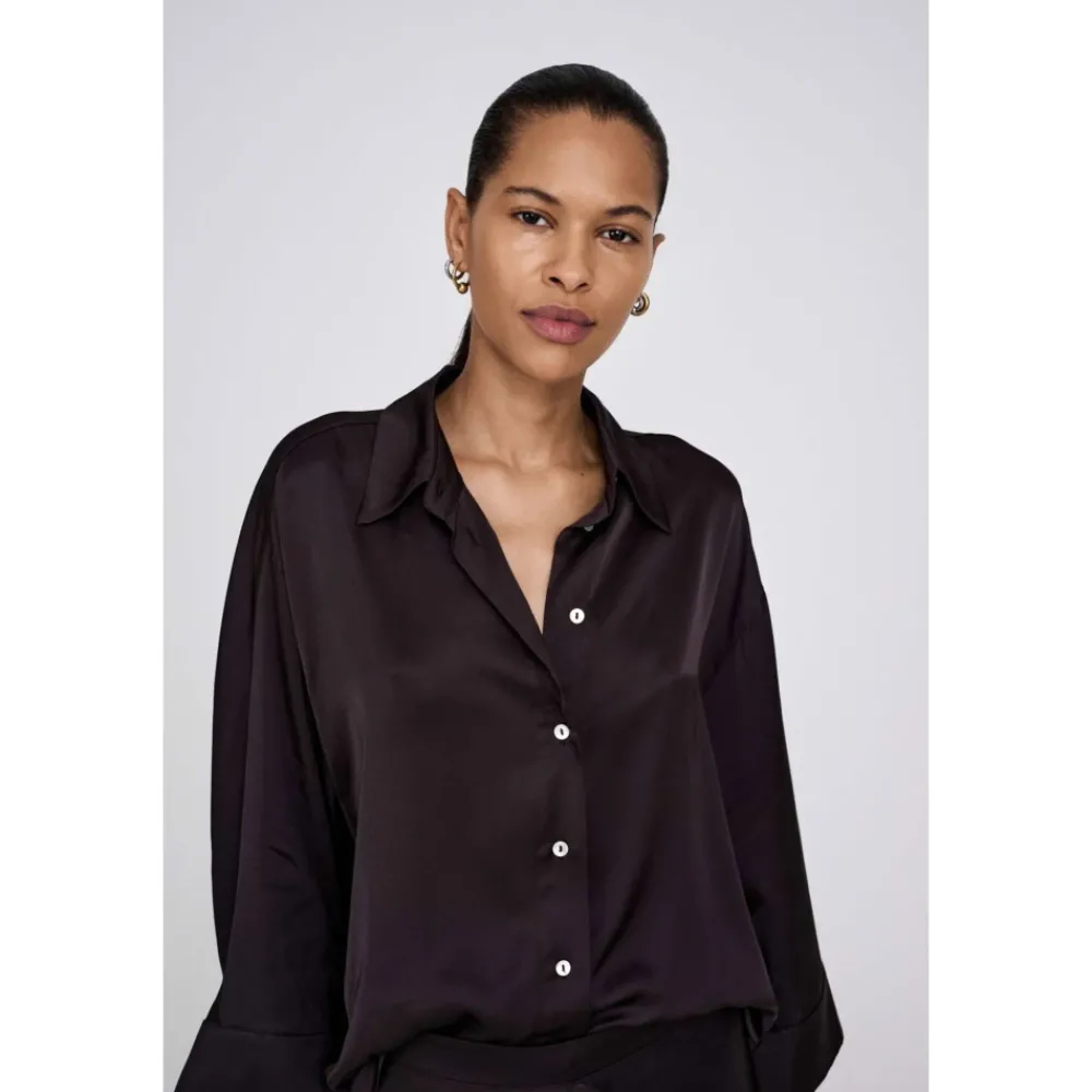 DAMES Rabens Saloner Elegant After Dark Brown Overhemd