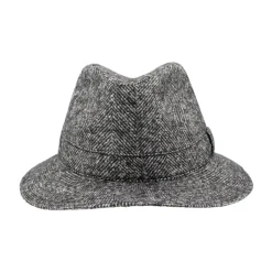 Heren Borsalino Hoeden^Elegant Herringbone Fedora Hat
