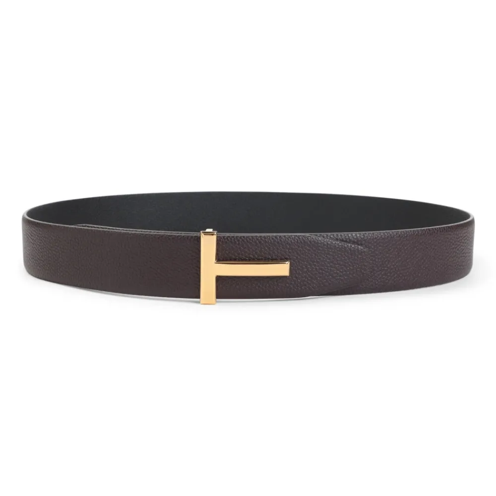 Heren Tom Ford Elegant Reversible Leather Belt Nude