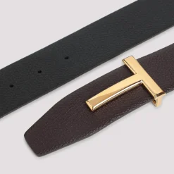 Heren Tom Ford Elegant Reversible Leather Belt Nude