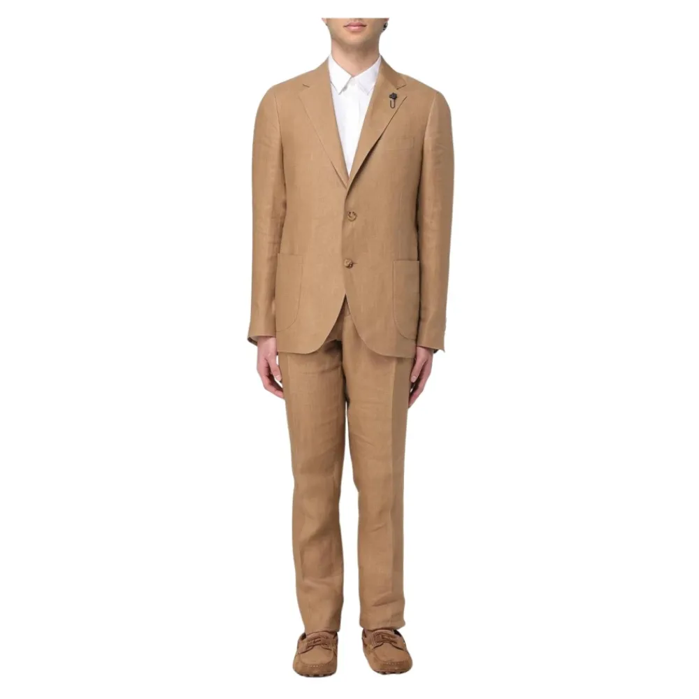 Heren Lardini Kostuums^Elegante e Linnen Tweedelig Pak