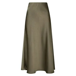 DAMES Neo Noir Rokken^Elegante Cold Green Satijnen Rok