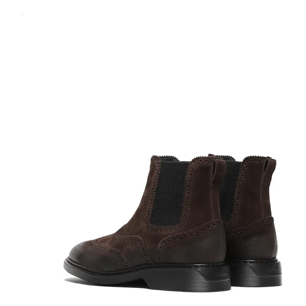 Heren Hogan Laarzen^Elegante Enkellaarsjes Marrone Swallowtail