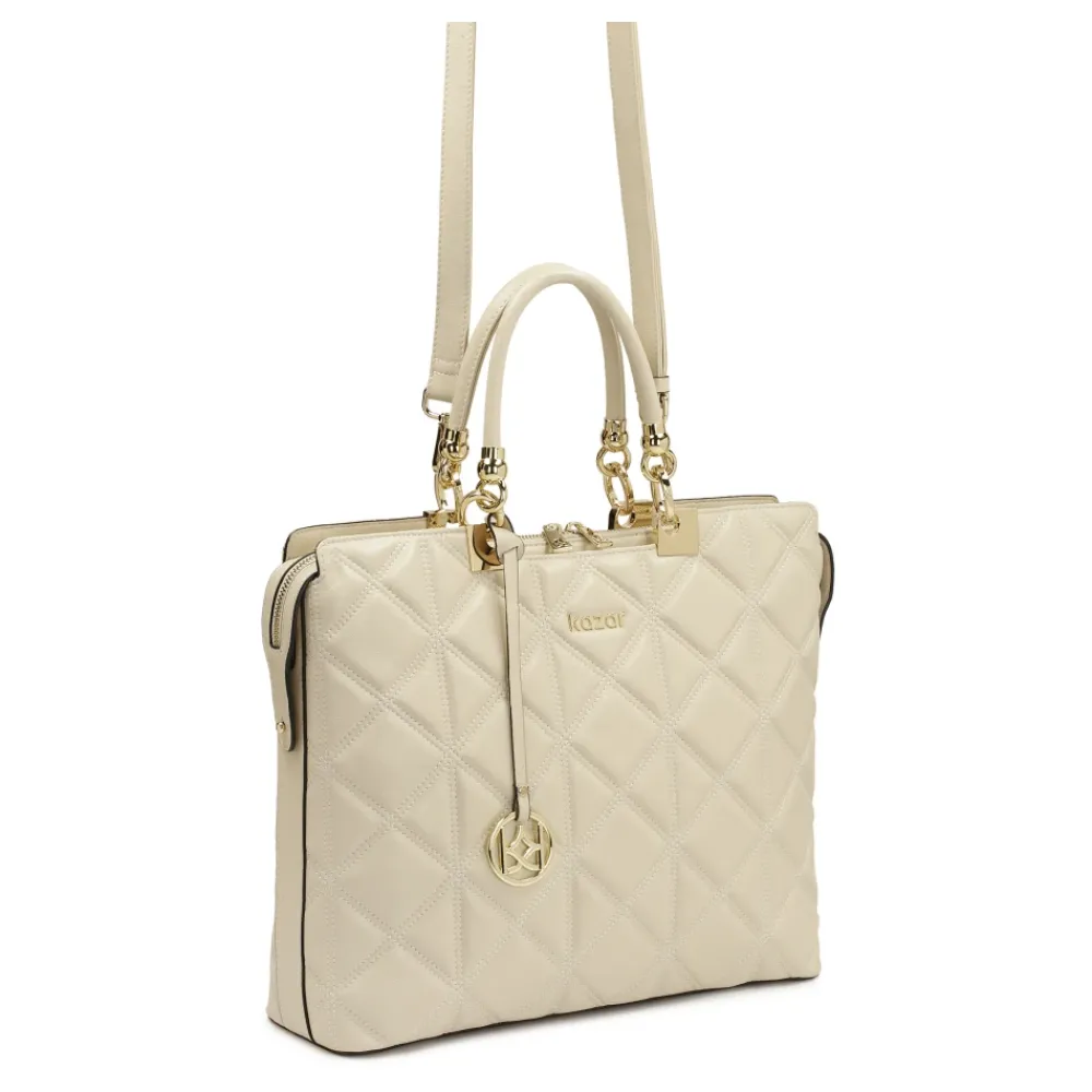 DAMES Kazar Elegante gewatteerde leren aktetas