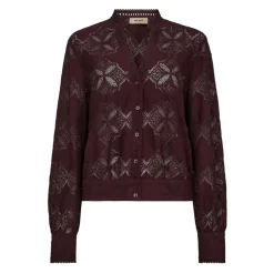 DAMES MOS MOSH Elegante kanten blouse met mandarijnkraag