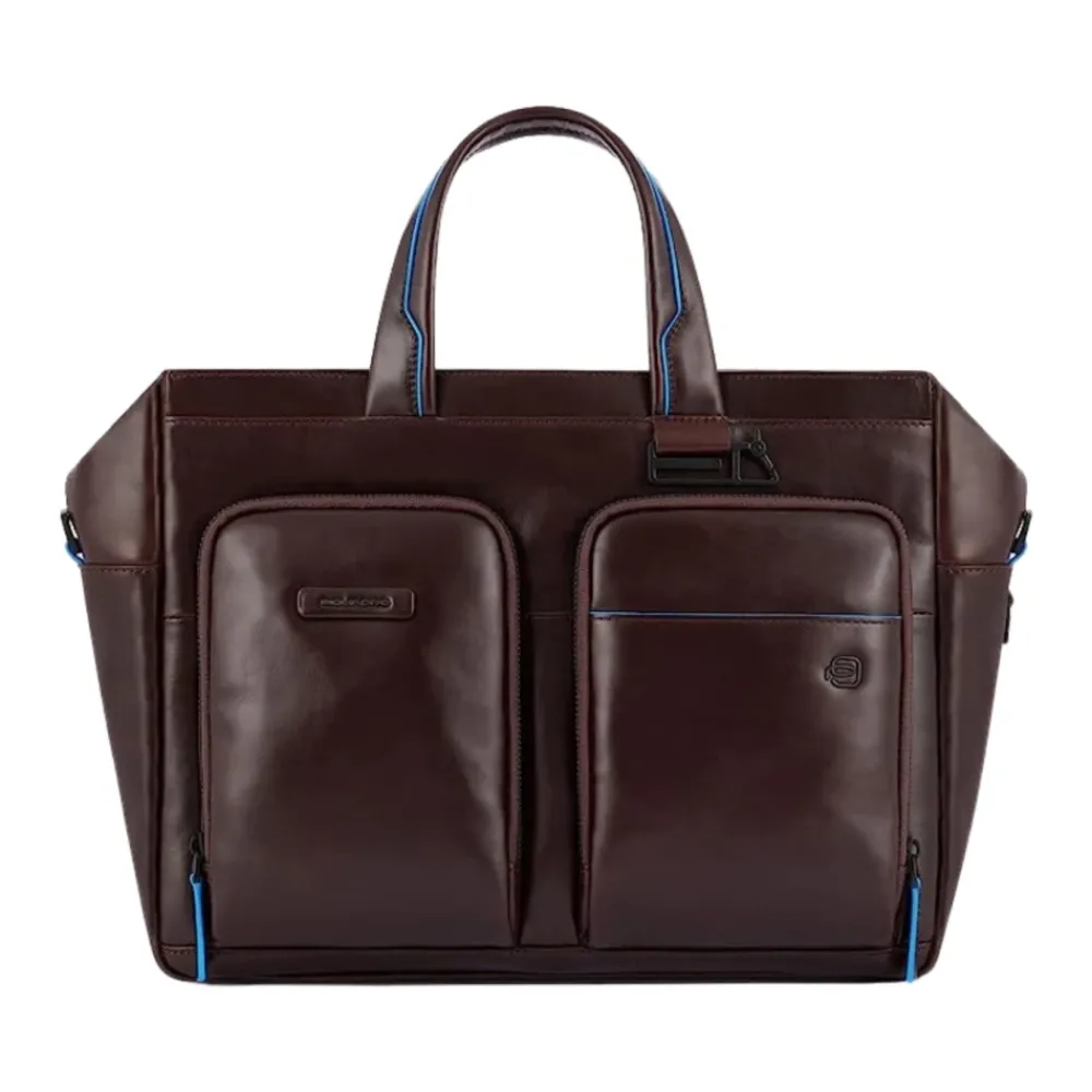 DAMES Piquadro Elegante Leren Documentenhouder met Laptoptas