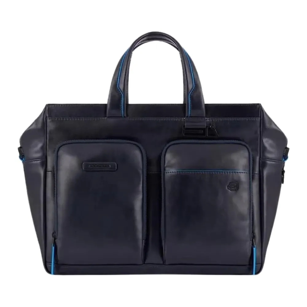 DAMES Piquadro Laptoptassen^Elegante Leren Documentenhouder met Laptoptas