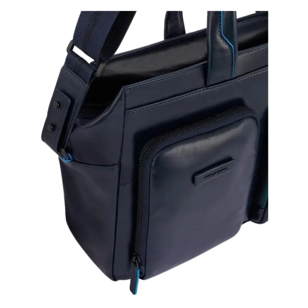 DAMES Piquadro Laptoptassen^Elegante Leren Documentenhouder met Laptoptas