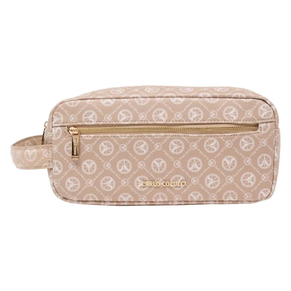 DAMES Carlo Colucci Elegante Logo Print Toilettas