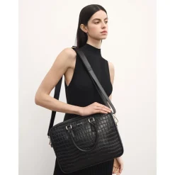 DAMES Kazar Elegante reliëf lederen laptoptas