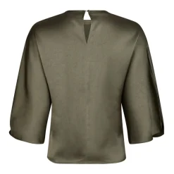 DAMES Neo Noir Blouses^Elegante Sateen Blouse Cold Army