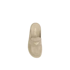 DAMES Prada Loafers^Elegante Suède Loafers Muiltjes met Wedge