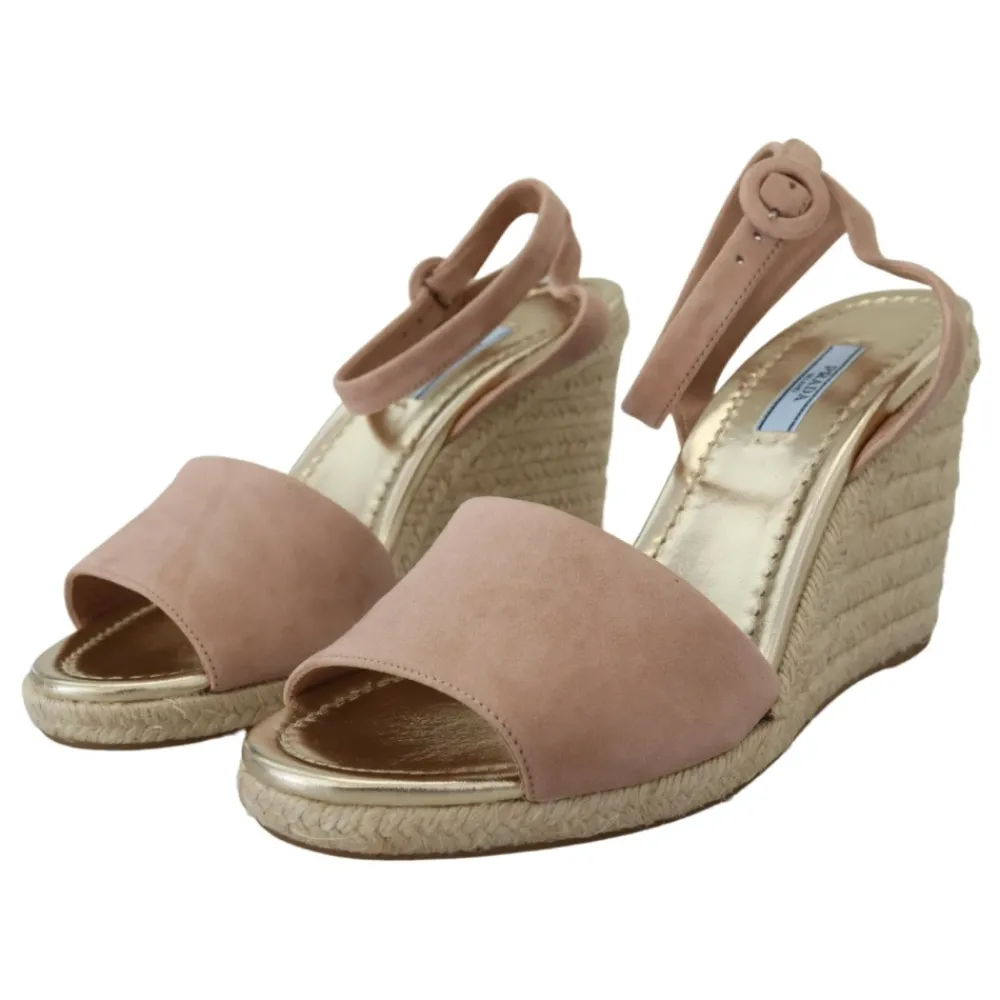 DAMES Prada Elegante suède sleehak sandalen