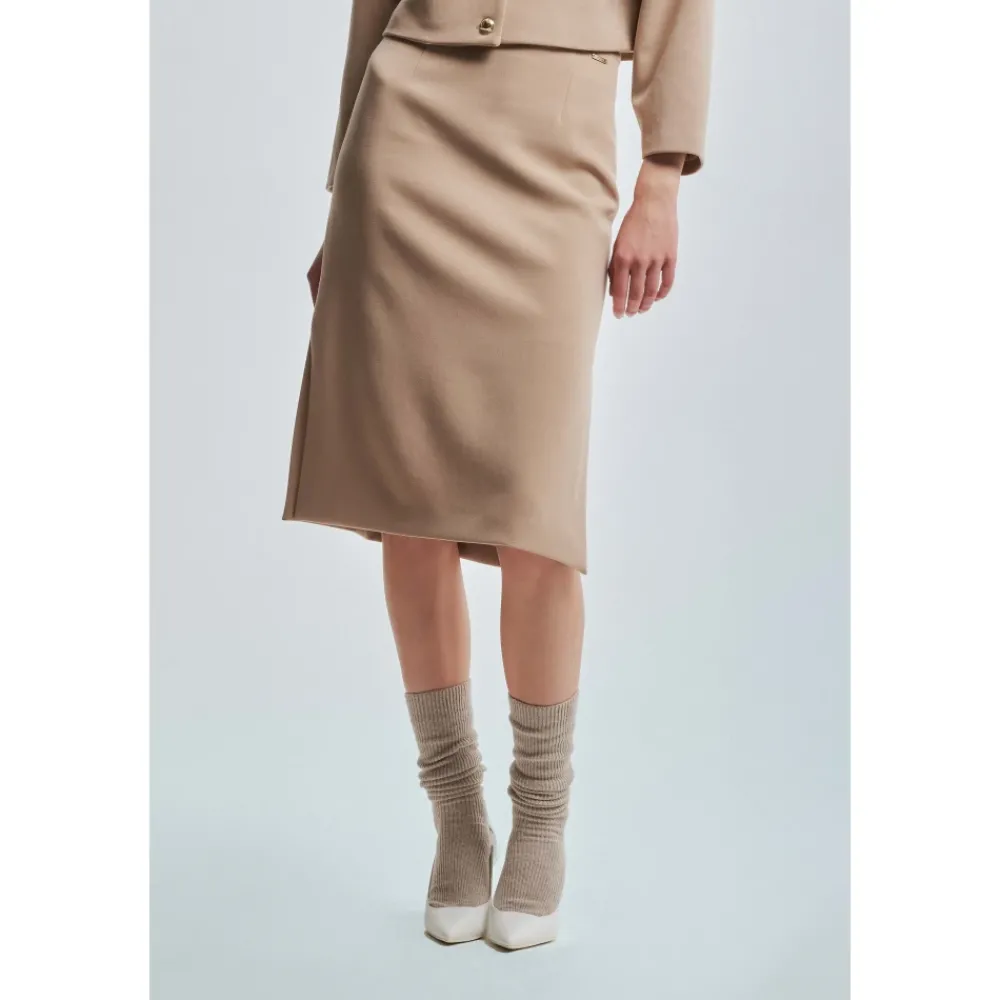 DAMES Kocca Rokken^Elegante Viscose Rok met Strakke Lijnen