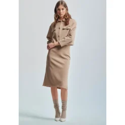 DAMES Kocca Rokken^Elegante Viscose Rok met Strakke Lijnen