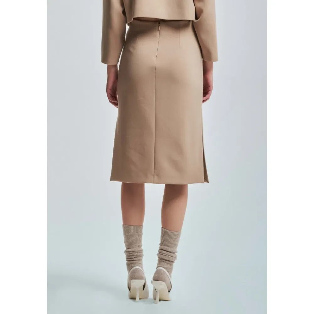 DAMES Kocca Rokken^Elegante Viscose Rok met Strakke Lijnen