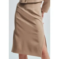 DAMES Kocca Rokken^Elegante Viscose Rok met Strakke Lijnen