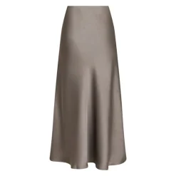 DAMES Neo Noir Elegante Warmgrijze Satijnen Rok