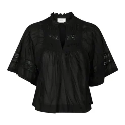 DAMES Neo Noir Blouses^Elegante e blouse met geborduurde details