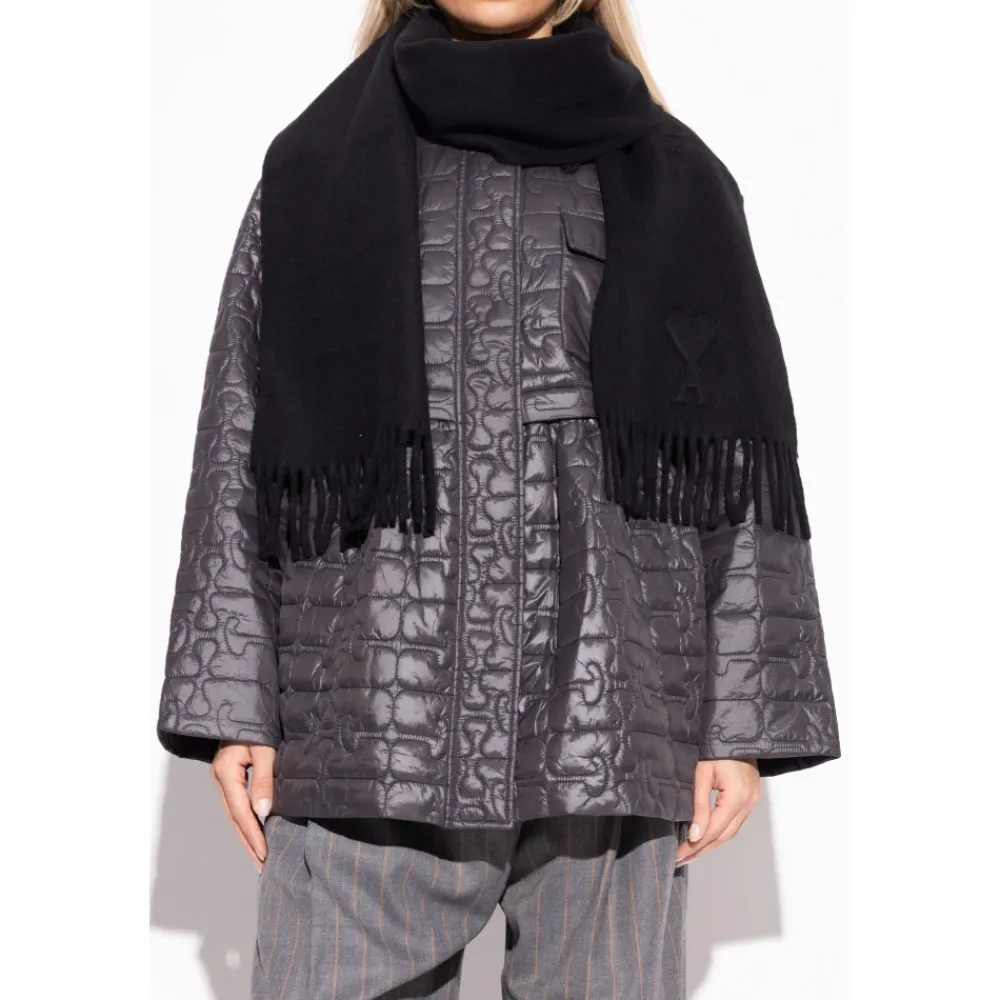 Heren Ami Paris Embossed De Coeur Scarf