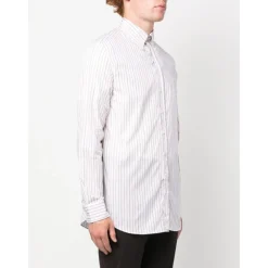 Heren Etro Embroidered Logo Striped Shirt