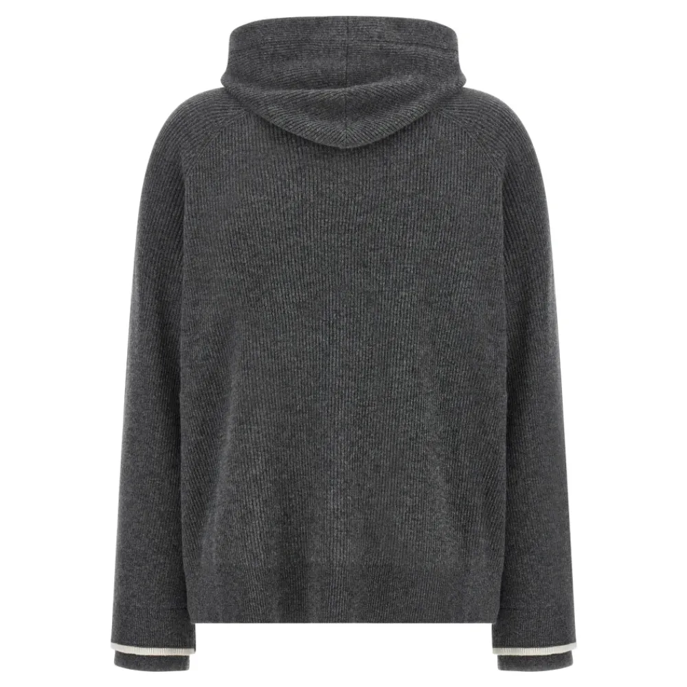 DAMES Brunello Cucinelli Hoodies & Sweatvesten^Engelse Rib Hoodie Trui