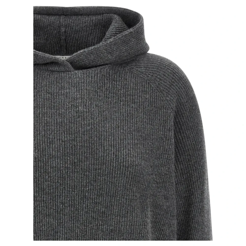DAMES Brunello Cucinelli Hoodies & Sweatvesten^Engelse Rib Hoodie Trui