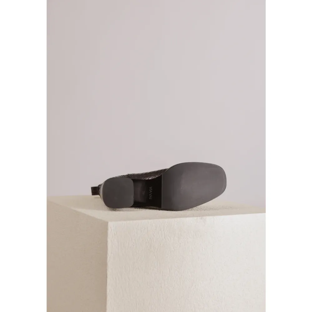 DAMES Via Vai Enkellaarsjes|Laarzen^Enkellaars met slangenprint en blokhak