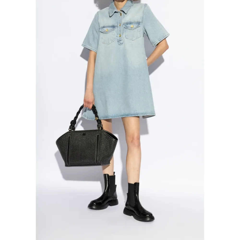 DAMES Ganni Chelseaboots^Enkellaarzen met logo